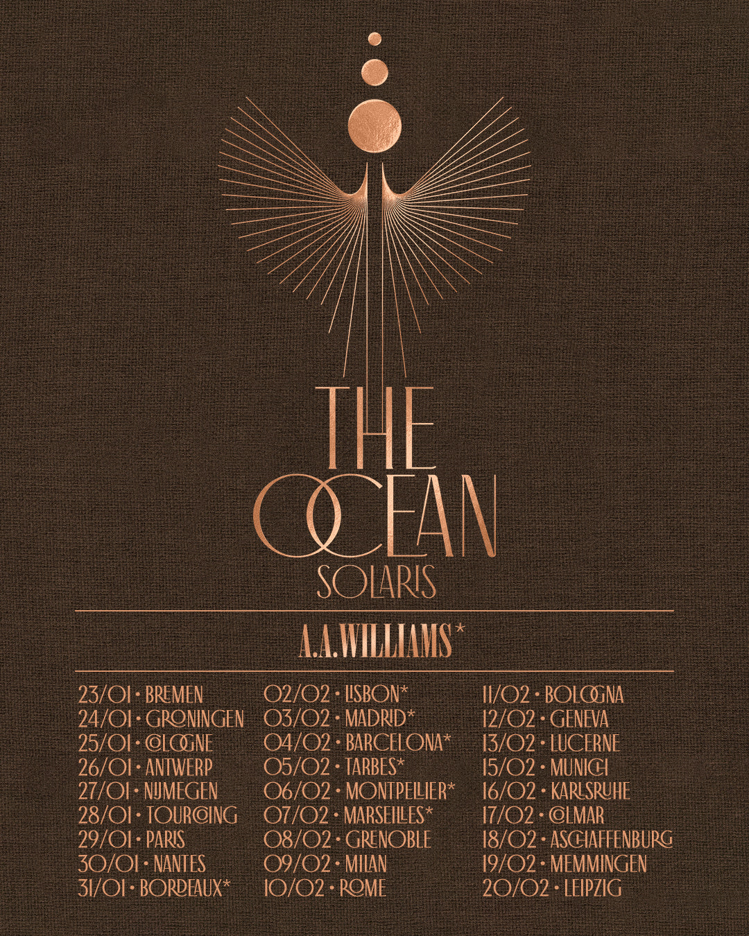 NEW DATES WITH THE OCEAN ANNOUNCED